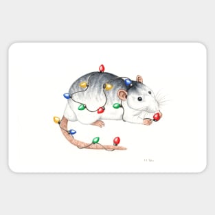 Rat Christmas Design Sticker